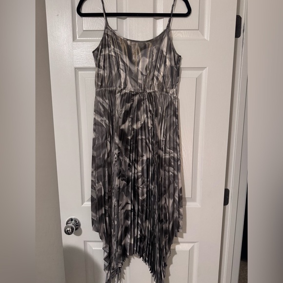 All Saints silk Elegant Gray Sleeveless Dress - Picture 1 of 4
